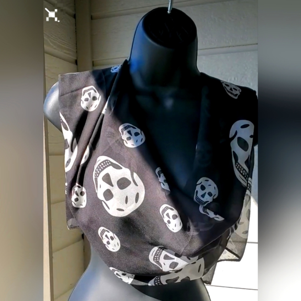 Unique Skull Scarf           Approx. 54" x 17 "